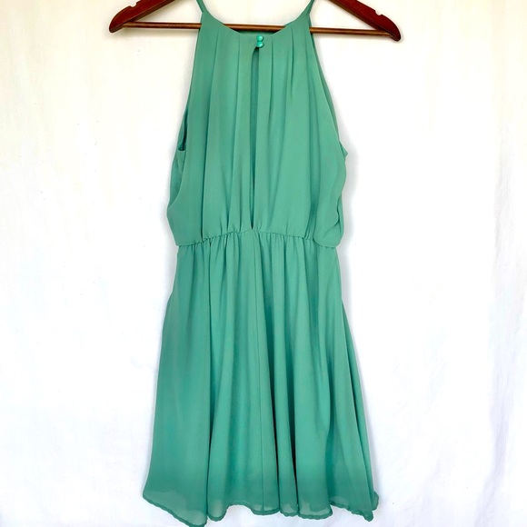 Lush Mini Dress Sage Green Size Small - Picture 4 of 7